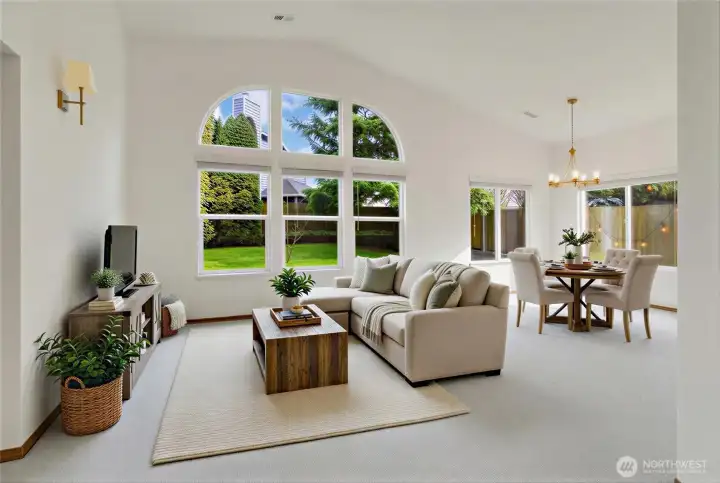 Virtually staged living room