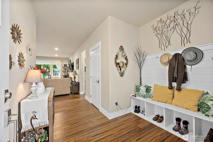 Entry with built-in seating