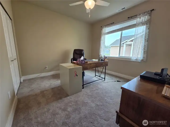 Bedroom 1 with new carpet.
