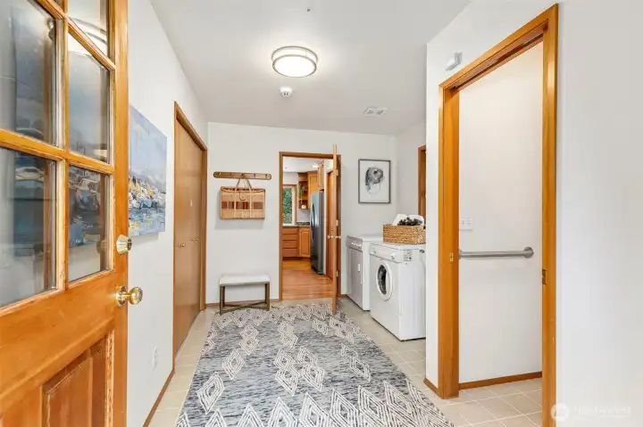Huge mud room/ laundry room.