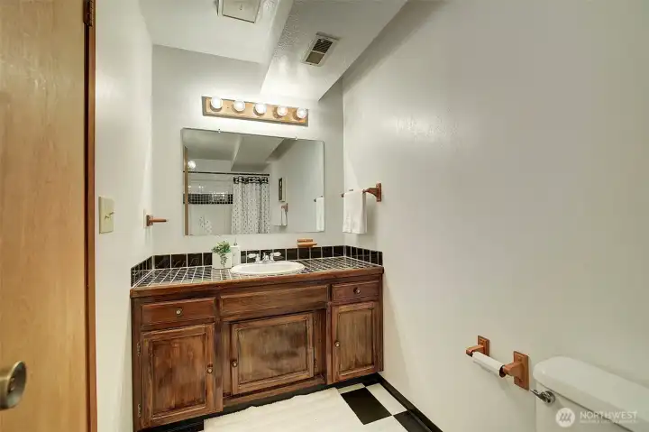 In the basement a 3/4 bath (includes shower)