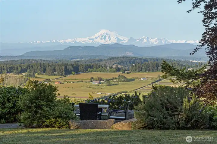 Stunning long-range views capturing Mount Baker and surrounding islands—an iconic Pacific Northwest backdrop.