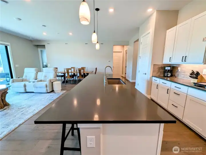 huge island with seating area