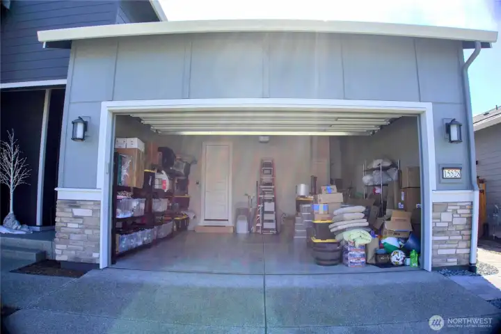 plenty of storage space in garage