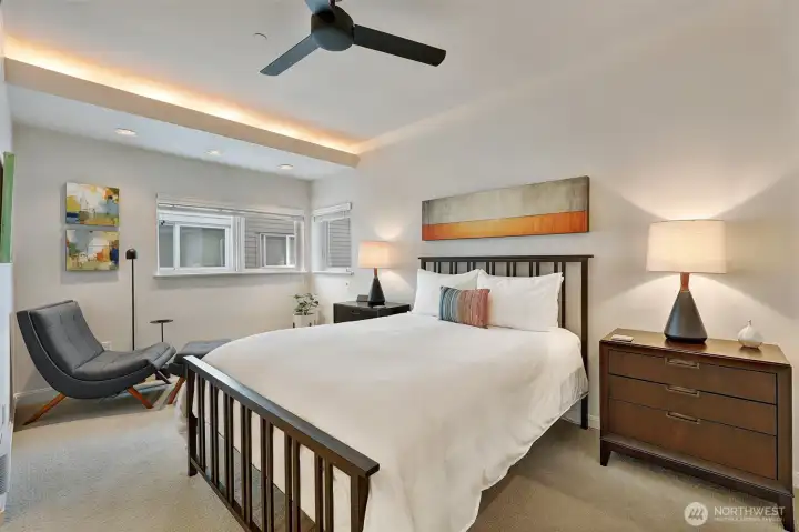 Spacious primary bedroom