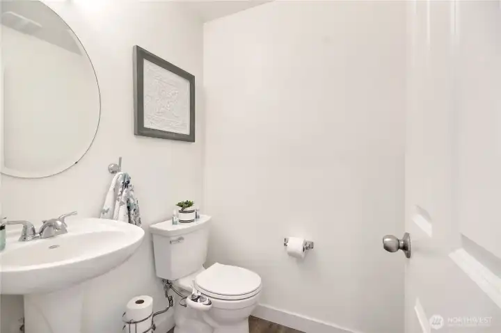 Powder room with bidet toilet