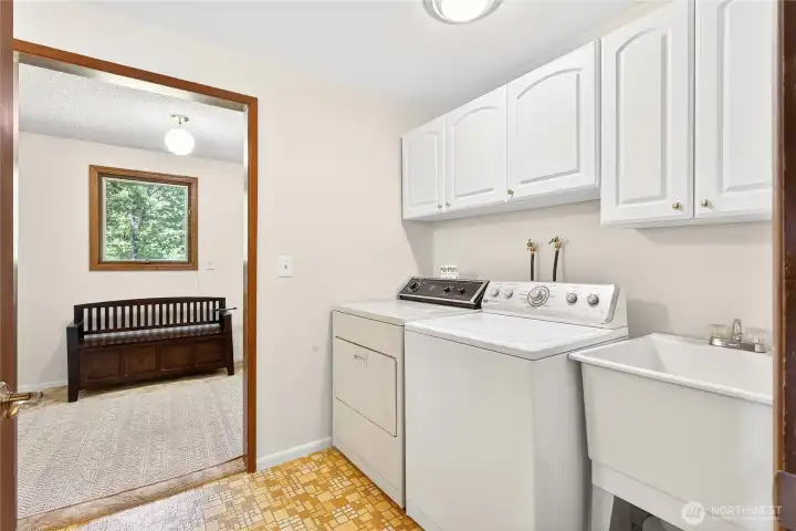 Utility Room with large multi-purpose storage room/pantry