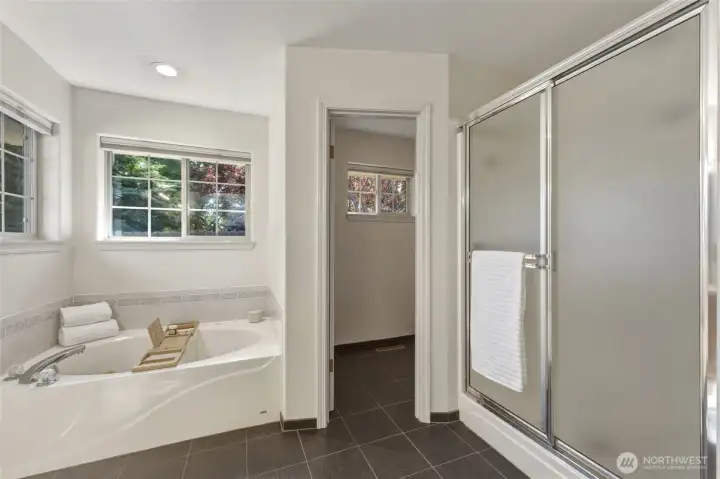 Primary Ensuite Bathroom with Heated Tile Floors