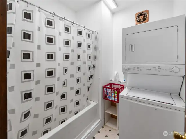 Full shower + laundry area