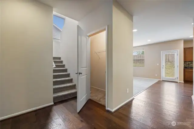 Stairs with Coat Closet