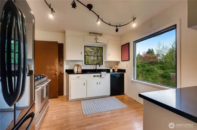 The kitchen is a very sunny place.