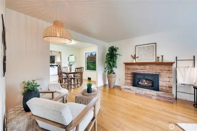 Warm and cozy gas fireplace