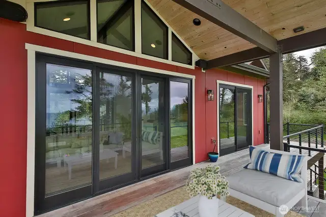 IPE covered deck waterside off the living room.