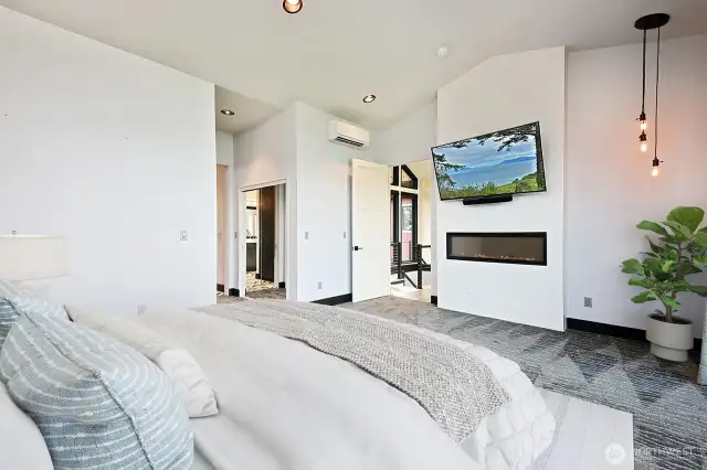 Primary suite. Electric fireplace.