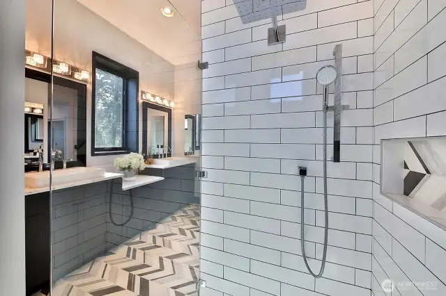 Primary walk-in-shower.