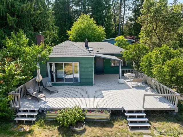 East Facing Front door and deck
