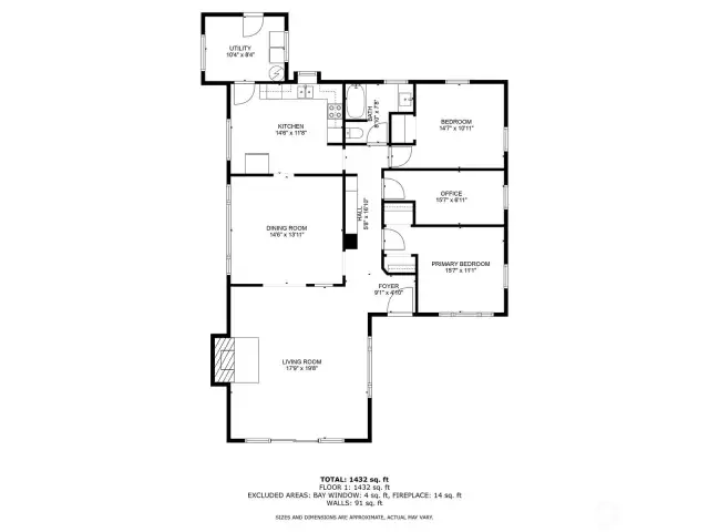 floorplan with estimated dimensions
