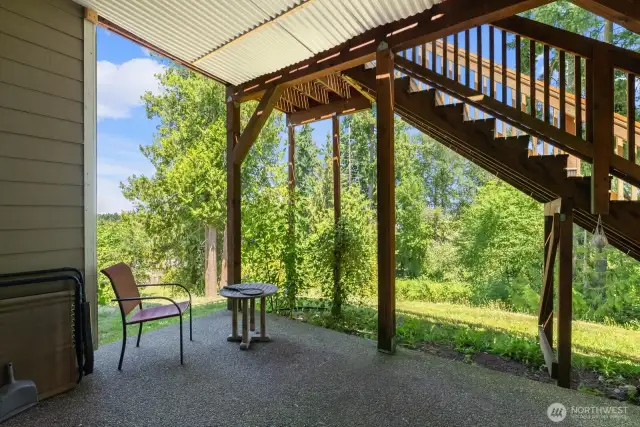 Under Deck Covered Patio!