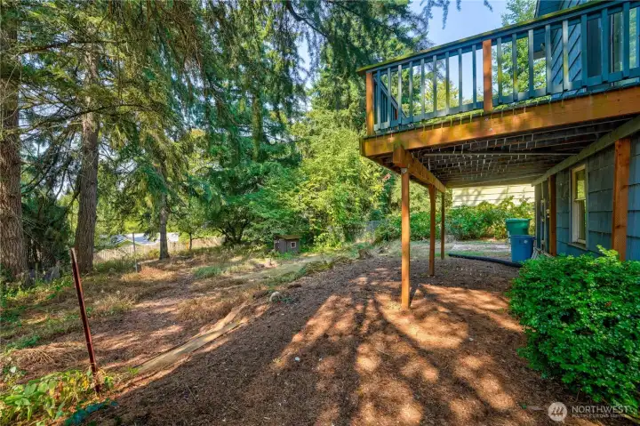 Back yard view with rear deck