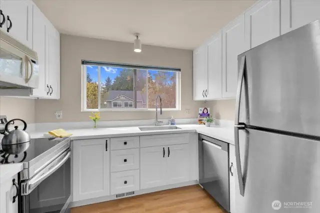 Brand new kitchen, and kitchen window