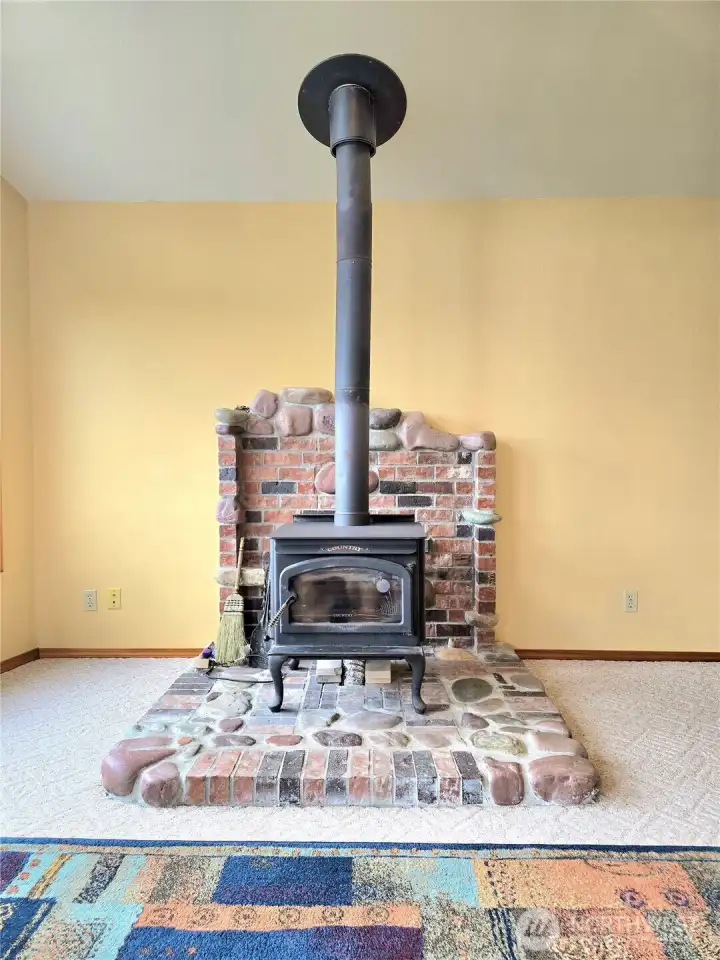 Wood Stove keeps the whole home toasty.