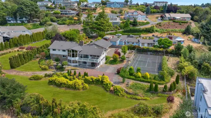 Drone view of the 1.46 acre property