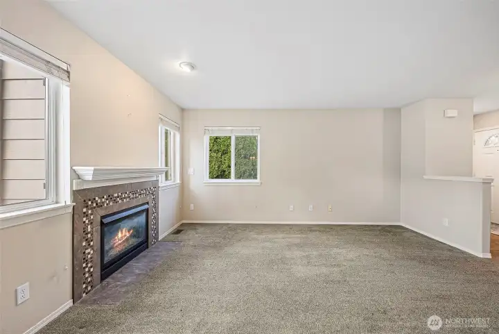 Cozy up by the gas fireplace on cool evenings.