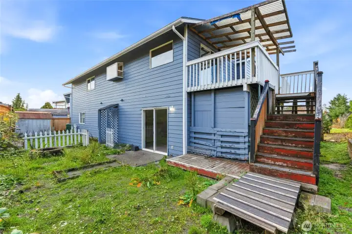 Back yard needs some love.  This is your chance to make it your own!!