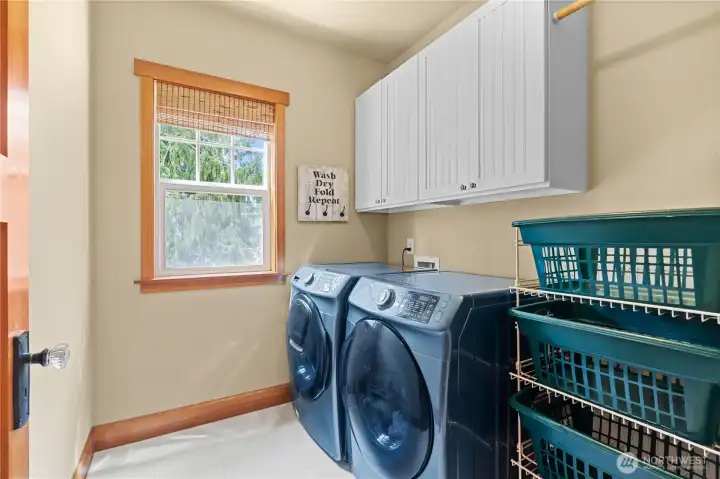 Upstairs laundry room is so convenient