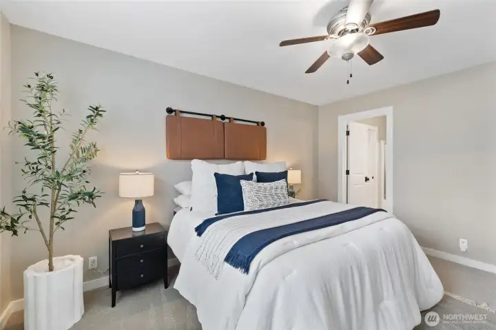 Primary suite with new carpet.