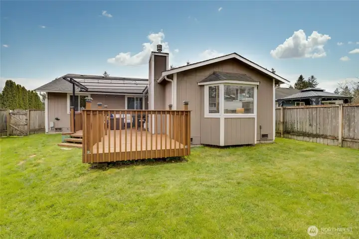There is a concrete pad and wiring under the deck for a hot tub.