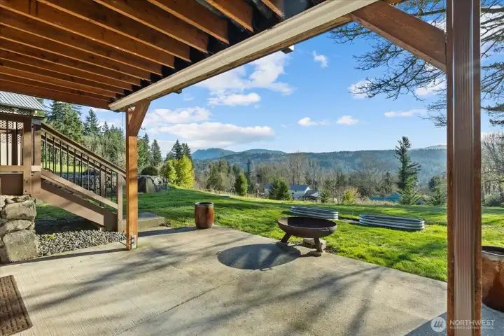 View from patio off of basement living room