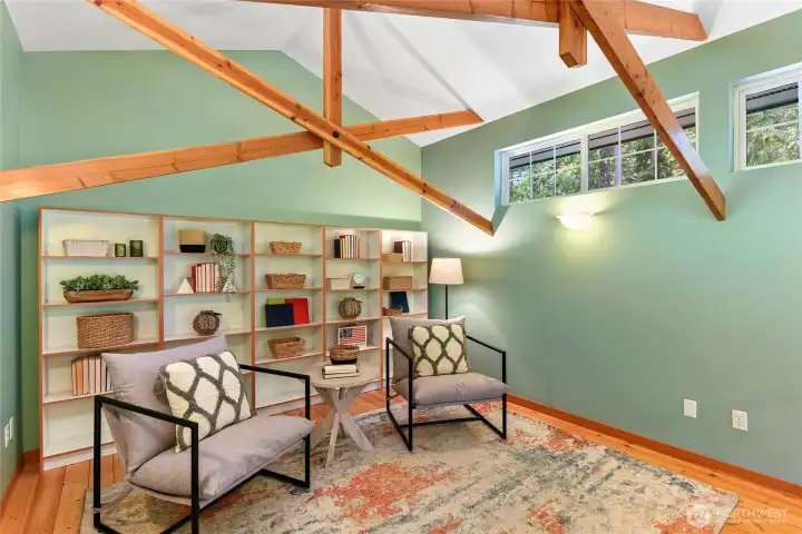 in the loft which is wired for a ceiling fan.