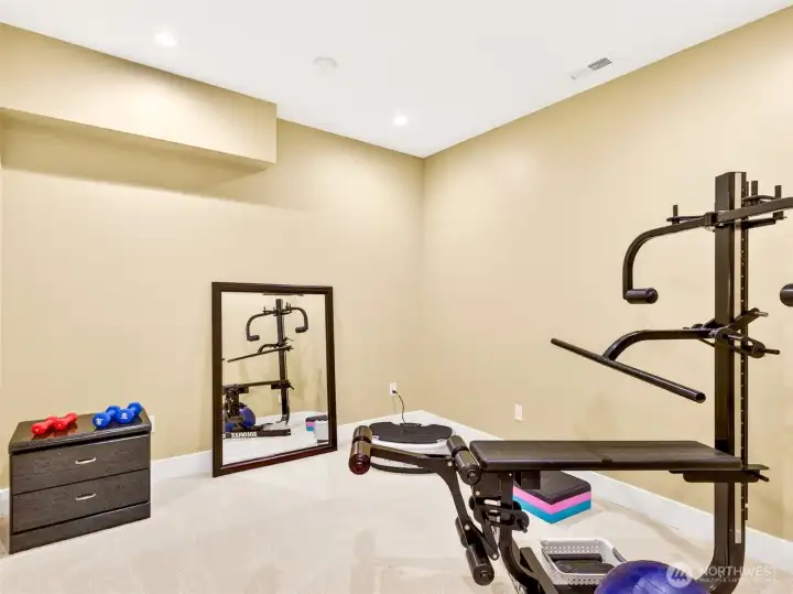 A lower level recreation rooms offers flexibility, such as a private home gym for a dedicated fitness retreat, a secondary home office, or more. Flexibility built to ensure a convenience.