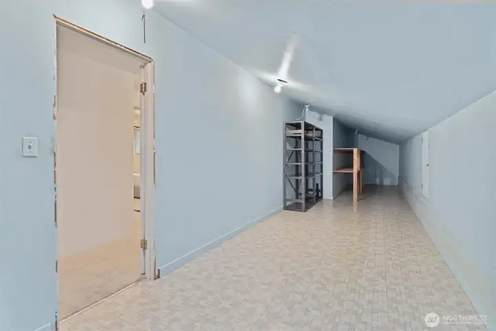 Huge potential for a primary bathroom. future laundry room at the end facing the hallway.