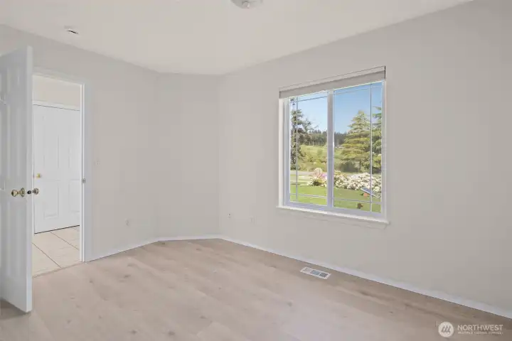 Guest bedroom with views to front of home