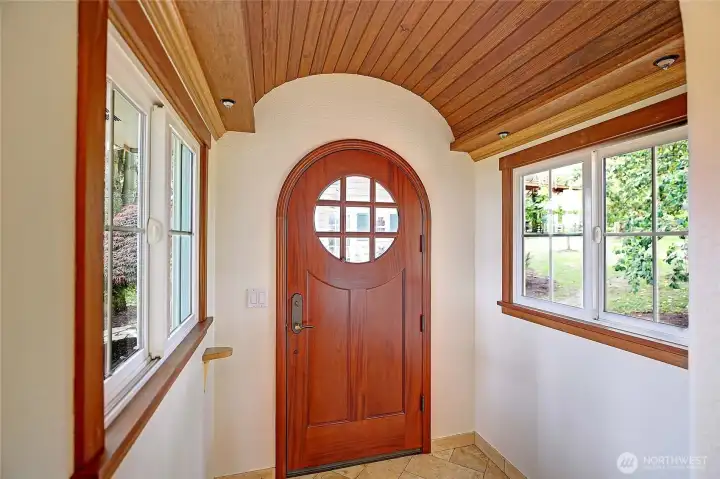 Custom barrel vault entryway greats you...