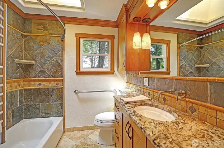 Full bath with heated floors and heated towel rack. The attention to detail is impressive...