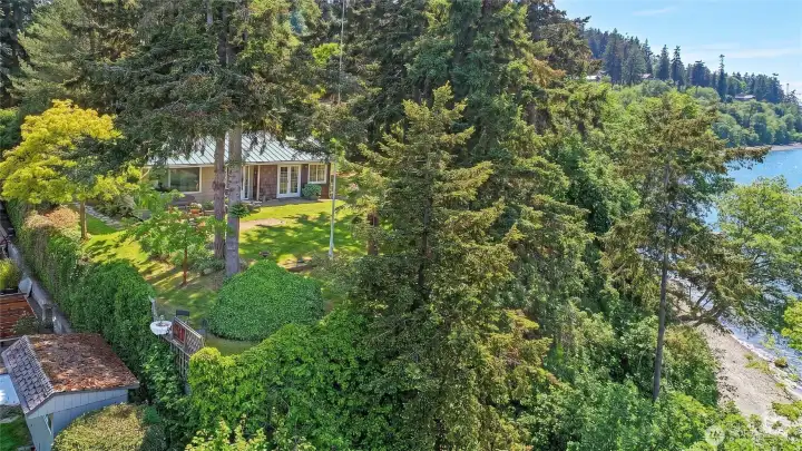 House and property are snuggled in nicely amongst the trees...