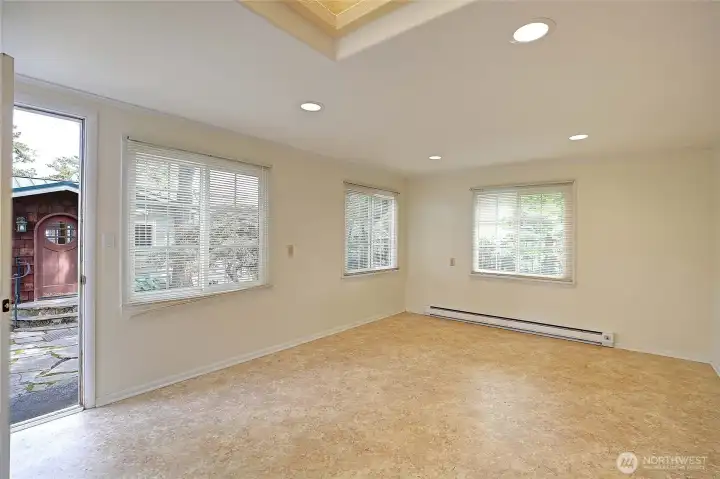 Studio apartment is 312 square feet, which includes the kitchenet area and 1/2 bath...