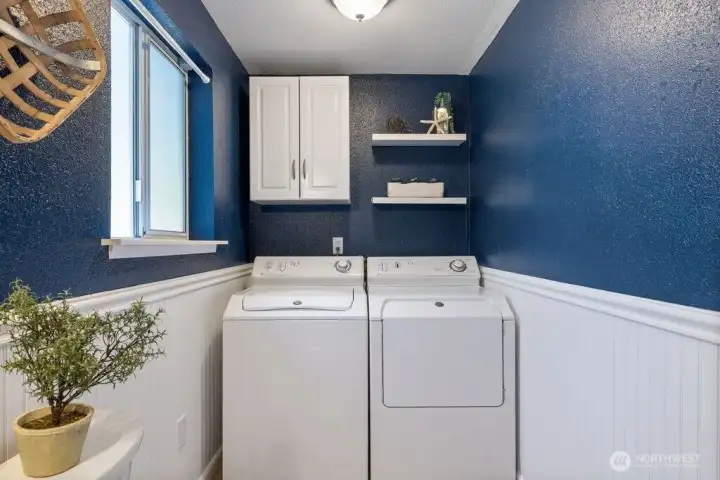 Doing laundry no longer feels like a task in this spacious half bath! Doing laundry no longer feels like a task in this spacious half bath!