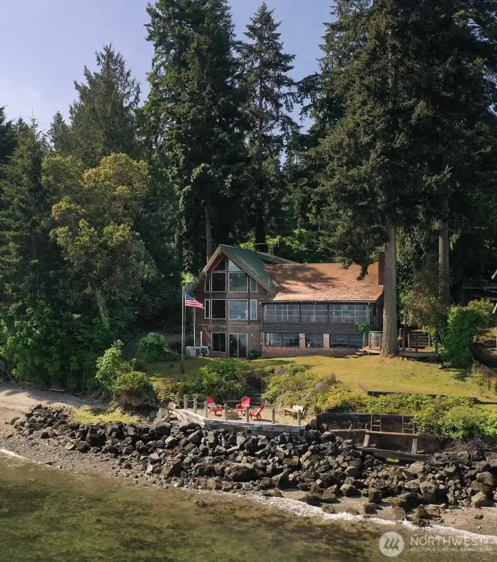 Drone photo of the beach and Home