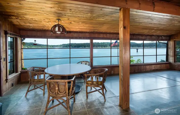 View from Original 1942 Cabin Windows. Your potential for creating the waterfront home of your dreams. Bring your Vision and Contractor. Live or Vacation in the newer addition while remodeling/Building new.