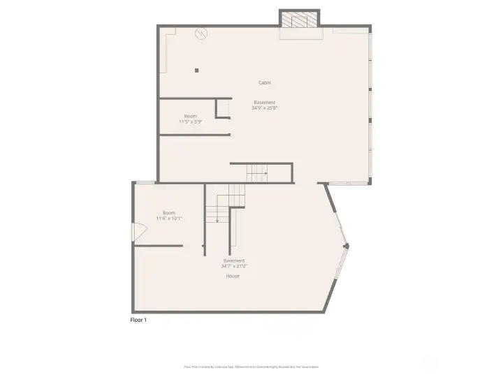 There is a room in the Cedar Home basement that has a separate entrance that is off a starwell.