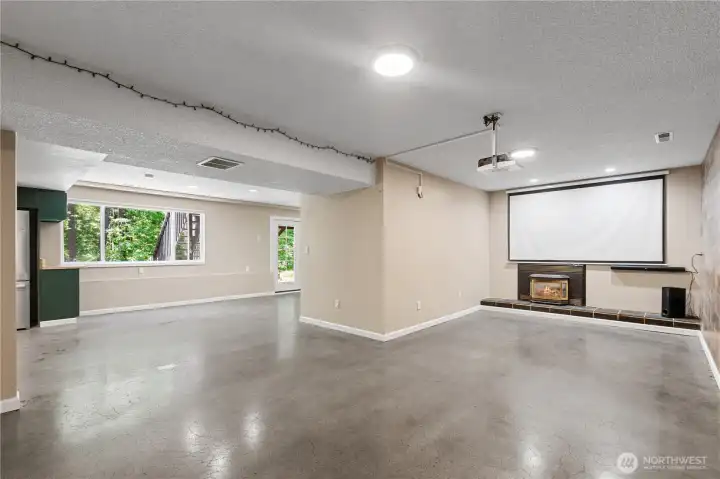 Basement movie room.