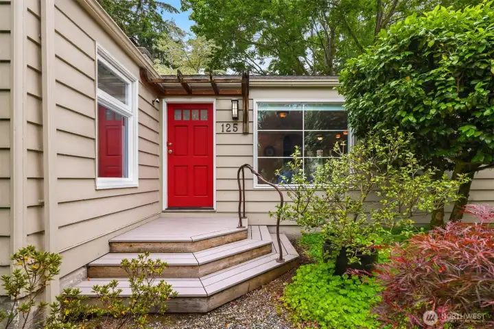 Front door with custom handrail