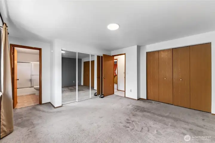 Upper level Primary bedroom with 2 closets Upper level Primary bedroom with 2 closets