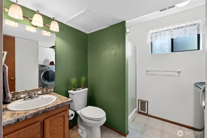 Lower level bathroom/laundry room combo Lower level bathroom/laundry room combo