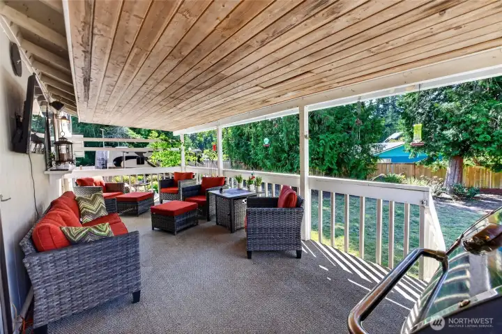 Large covered back porch Large covered back porch
