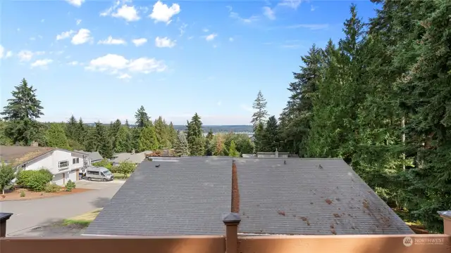 View of the mountains and water on a clear day